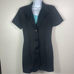 Alyn Paige Vintage Pinstripe Short Sleeve Blazer